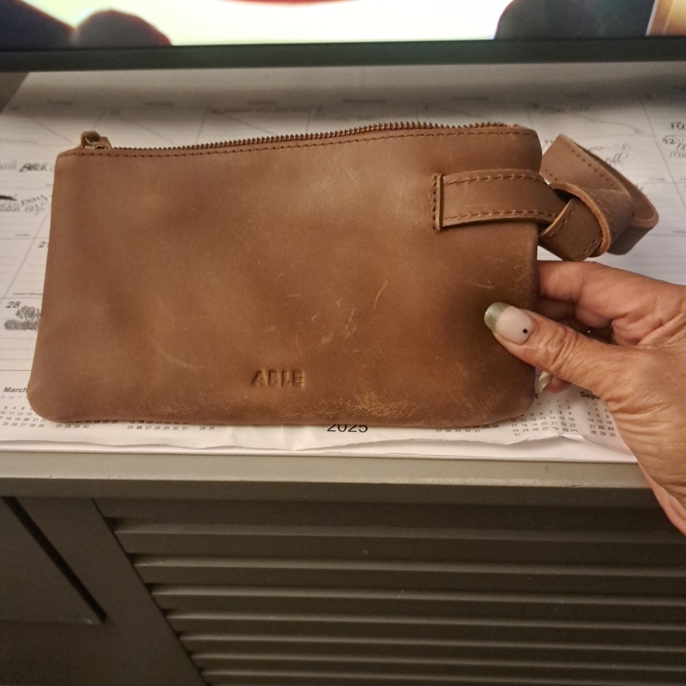 ABLE Men's Brown Leather Bag